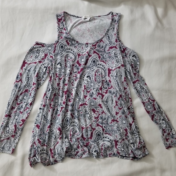 Westport Tops - Westport 1962 Cold Shoulder Long Sleeve Top